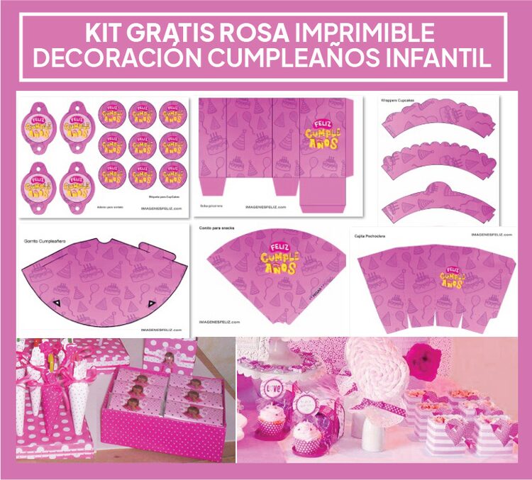 kit gratis rosa imprimible golosinas decoracion cumpleanos
3